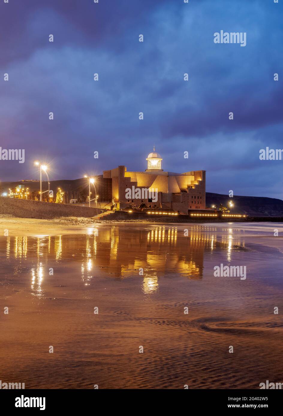 Auditorio Alfredo Kraus y Playa Las Canteras al atardecer, Las Palmas
