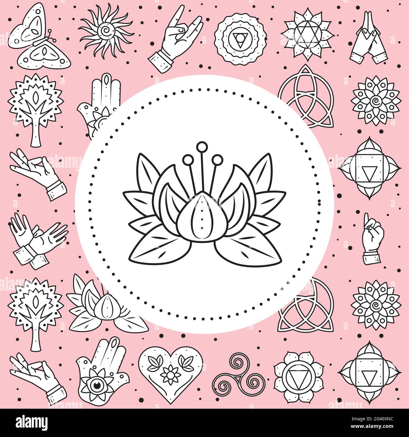 yoga flor loto Ilustración del Vector