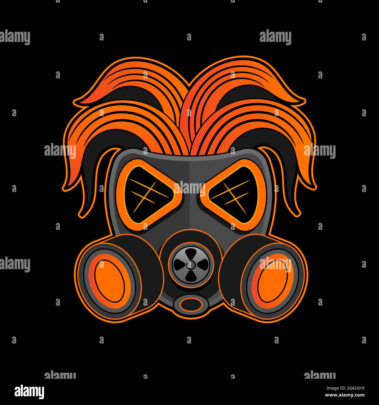 Cráneo de graffiti con máscara de gas. Diseño para estampados de camisas y  pegatinas Imagen Vector de stock - Alamy