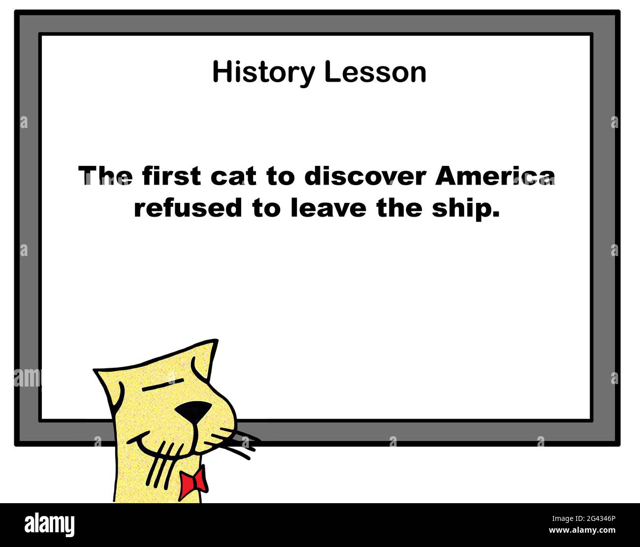 El profesor Cat enseña a los estudiantes sobre gatos. Foto de stock