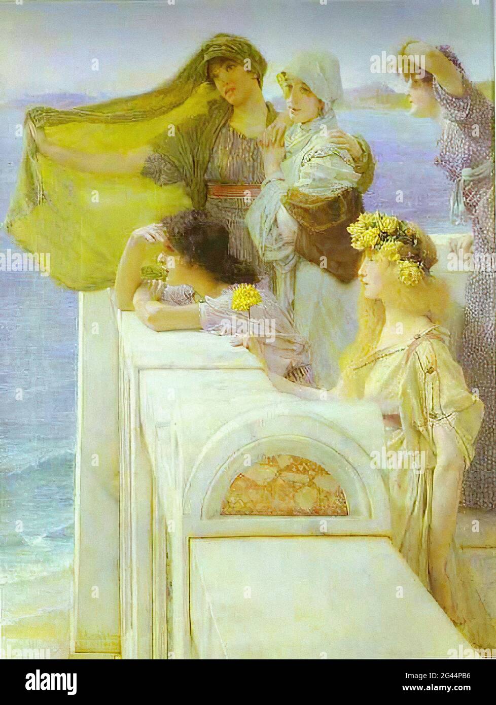 Lawrence Alma Tadema (1836-1912) - en Aphrodite S Cradle 1908 Foto de stock