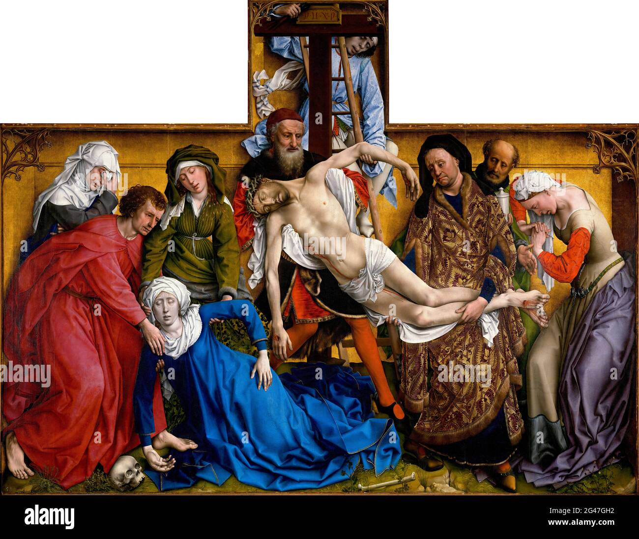 El Descenso de la Cruz por Rogier van der Weyden (c.1399-1464), petróleo sobre panel, c. 1435 Foto de stock