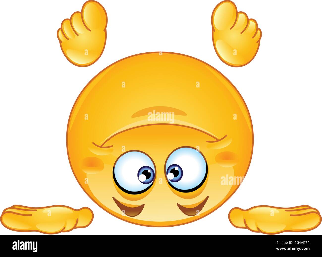 Emoji emoticono de pie sobre su cabeza Imagen Vector de stock Alamy