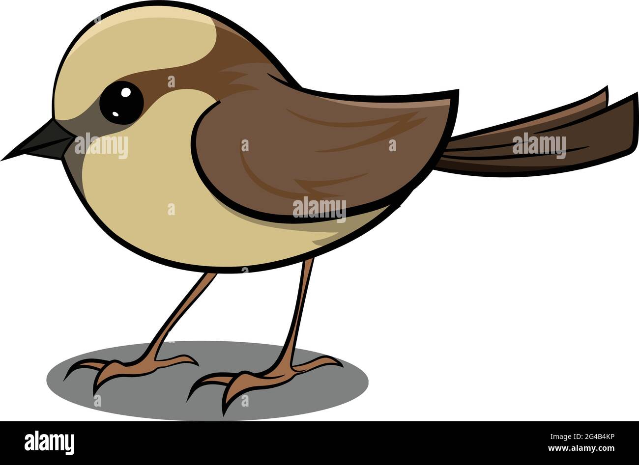 El Esparrión Marrón Volando en Aire. Lindo pájaro marrón. Aves de diferentes partes del mundo. Aves comunes. Icono de pájaro Ilustraciones vectoriales Dodle aislado. Ilustración del Vector