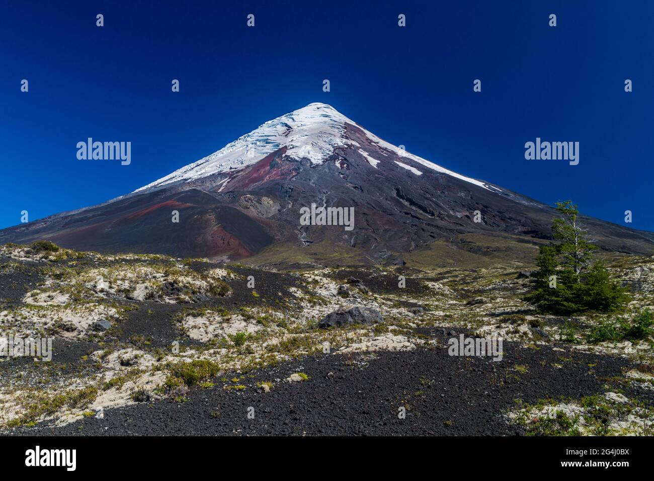 Vista del volcán Osorno, Chile Foto de stock