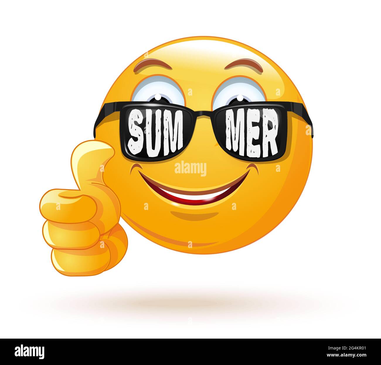Feliz sonrisa emoji en las gafas de sol. Icono de vector Imagen Vector de  stock - Alamy