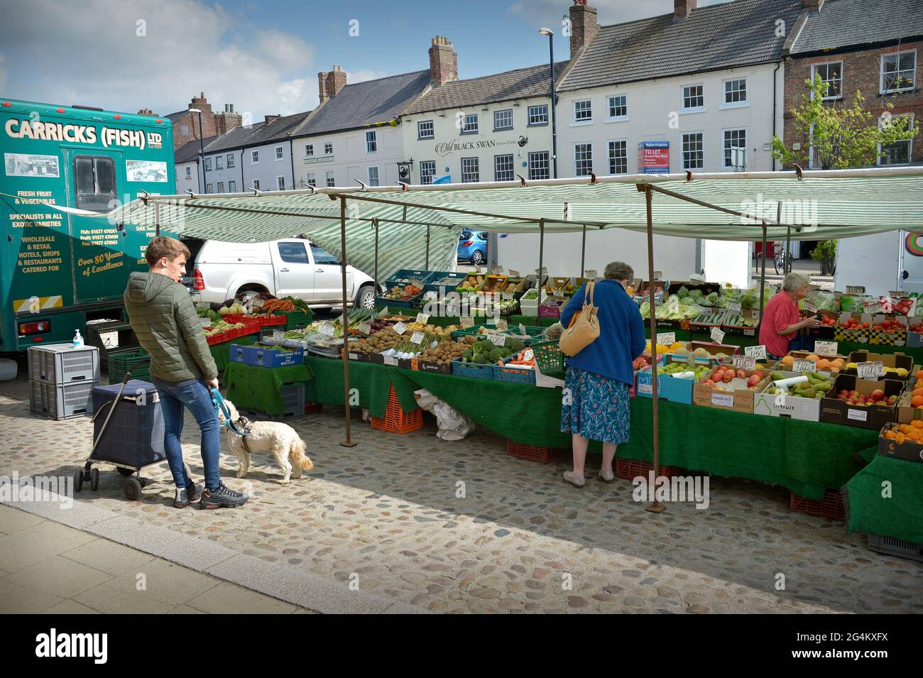 Mercado Bedale North Yorkshire Inglaterra Reino Unido Foto de stock