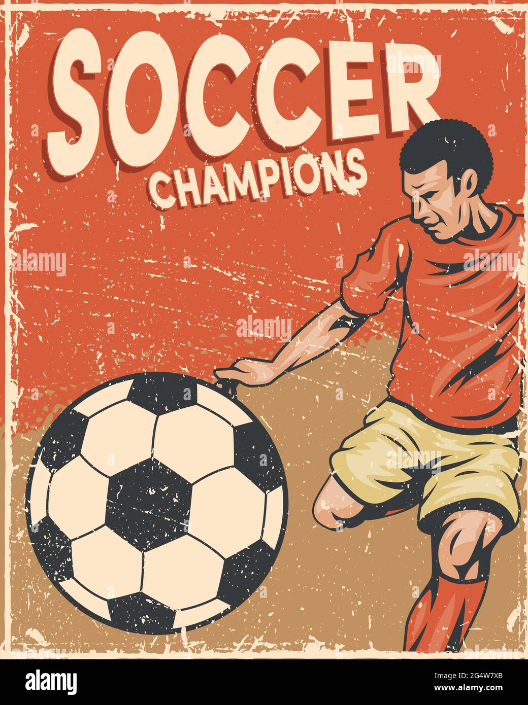 jugador en el cartel deportivo de fútbol Imagen Vector de stock - Alamy