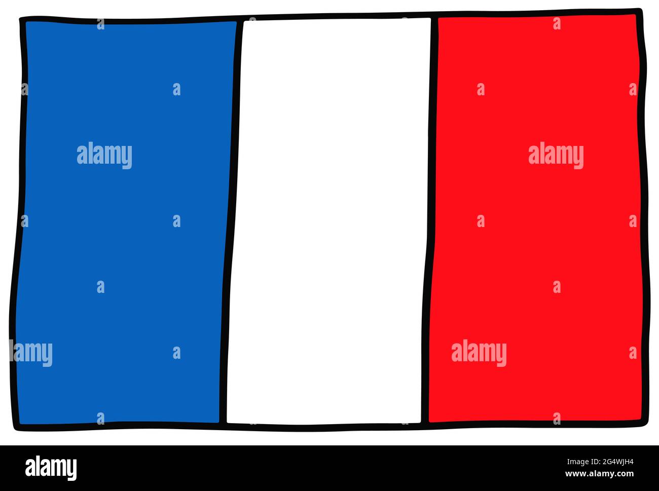 Francia bandera Doodle dibujo a mano dibujo simple vector ilustración Ilustración del Vector