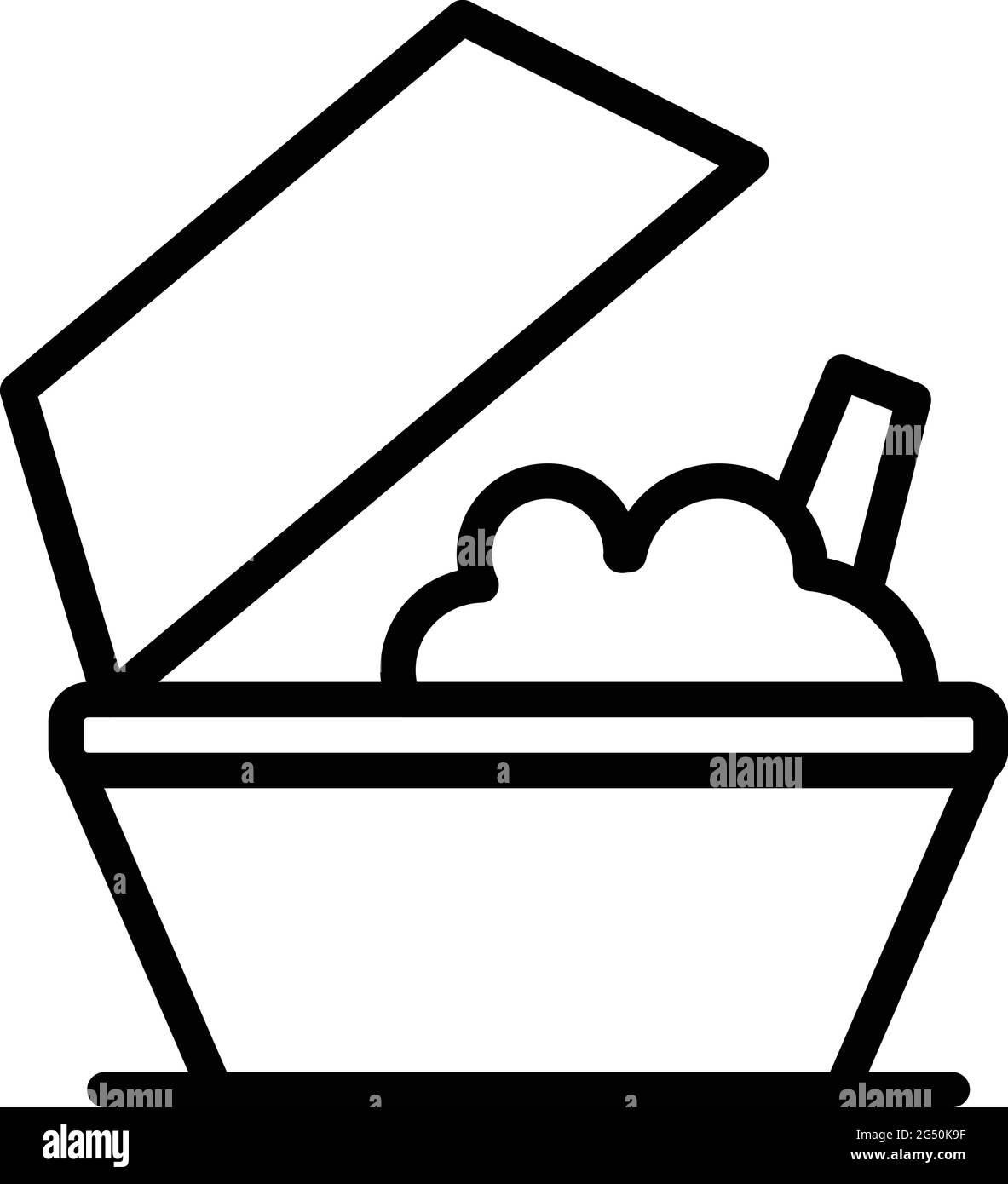 Icono de contenedor de comida caliente contorno icono de vector de  contenedor de comida caliente para diseño web aislado en color de fondo  blanco plano