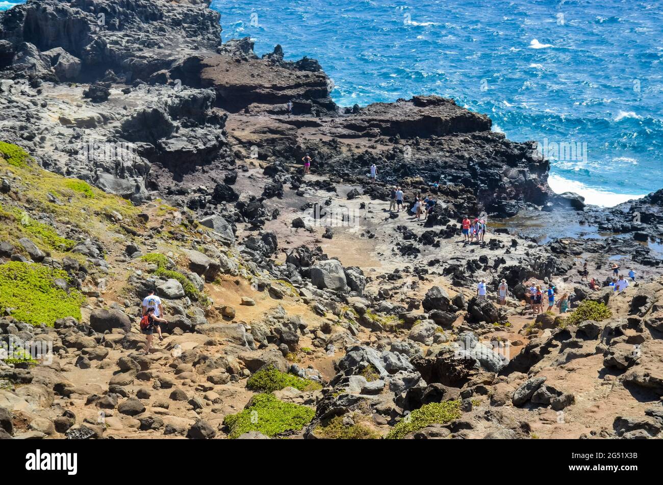 Nakalele Blowhole, Maui, Isla Hawaii, Estados Unidos. 10 de junio de 2021. Foto de stock