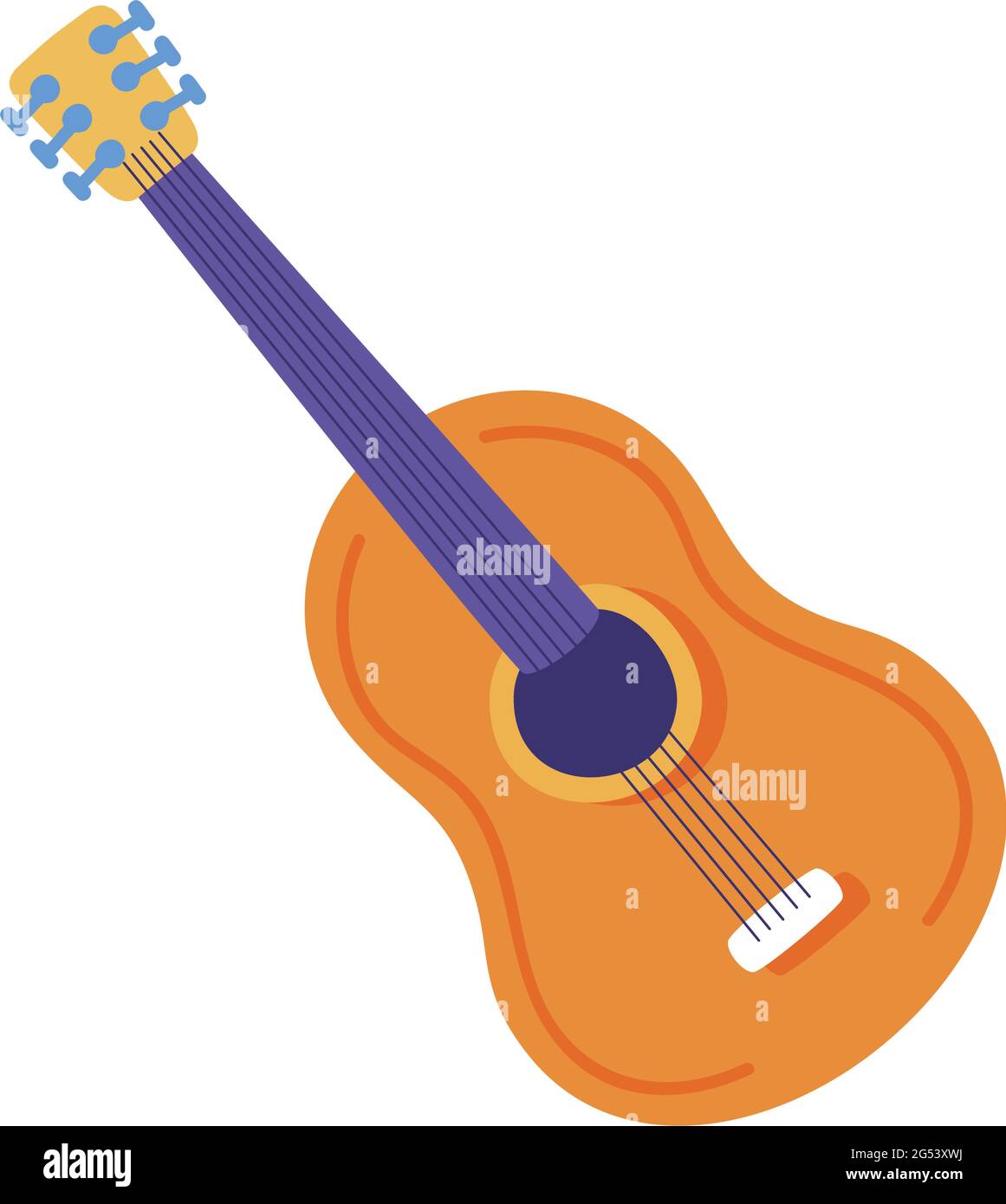 instrumento de música de guitarra sobre fondo blanco Ilustración del Vector