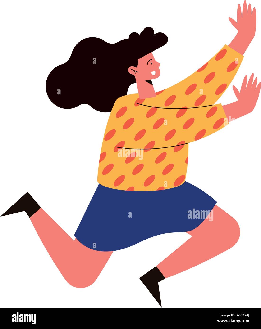 mujer avatar saltar, chica mujer persona Ilustración del Vector