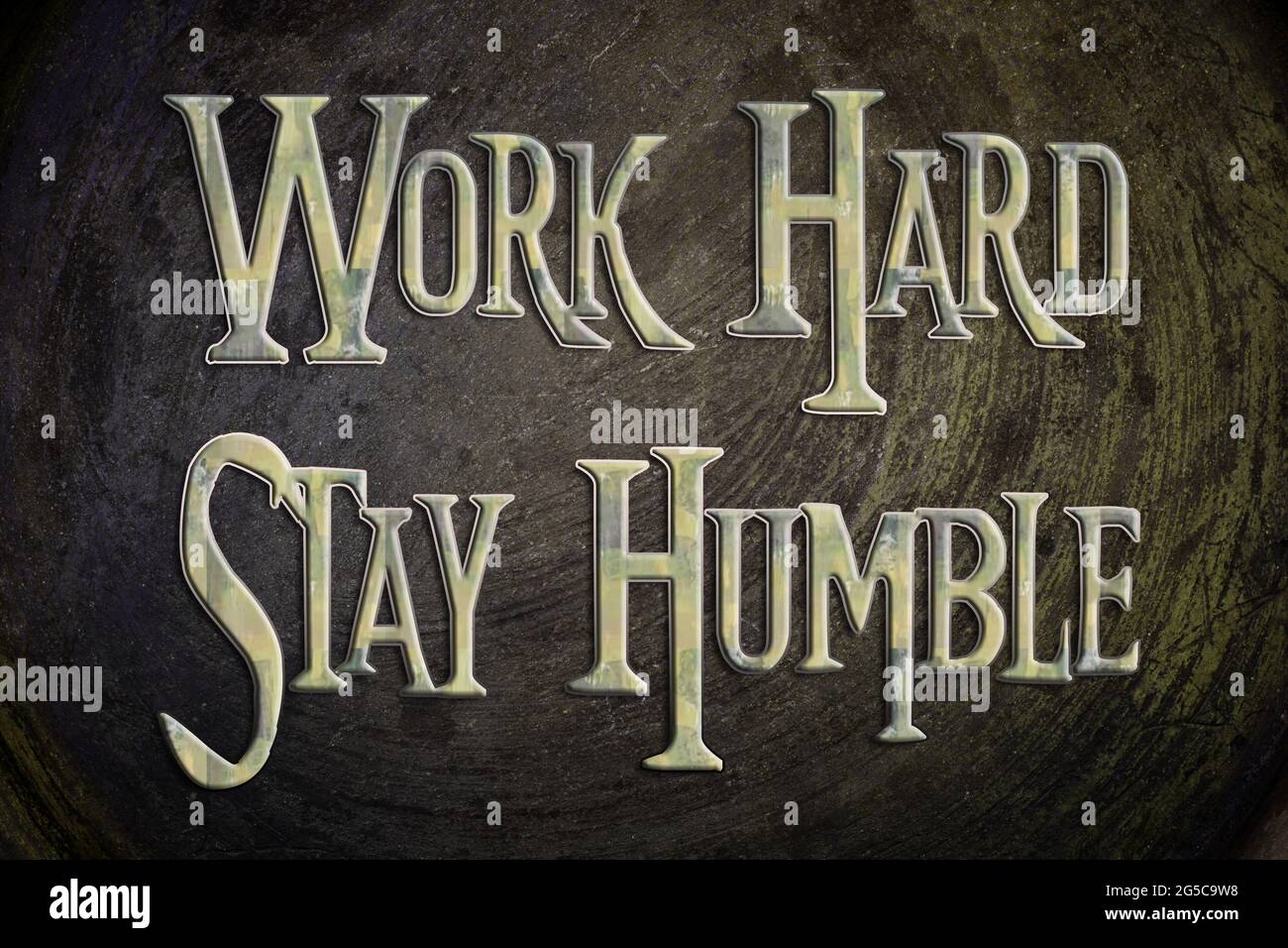 Trabajo Hard Stay Humble Concepto texto sobre fondo Foto de stock