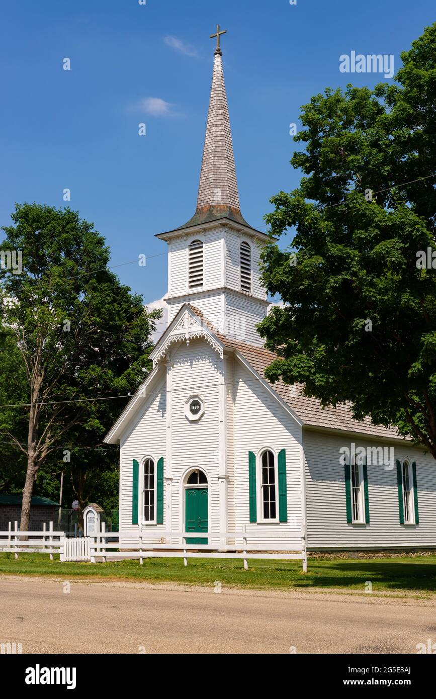 Sheffield, Illinois Estados Unidos 10th de junio de 2021 La histórica Iglesia Luterana Sheffield, Illinois Estados Unidos 10th de junio de 2021 La histórica Iglesia Luterana