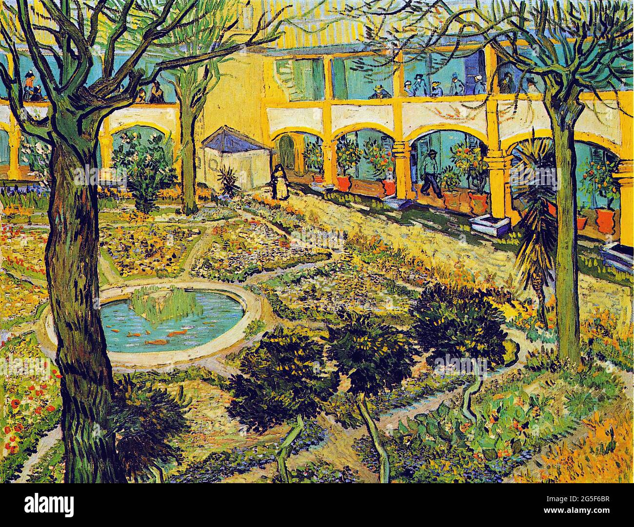 Vincent Van Gogh - Courtyard Hospital Arles 1889 Db96 1889 Foto de stock
