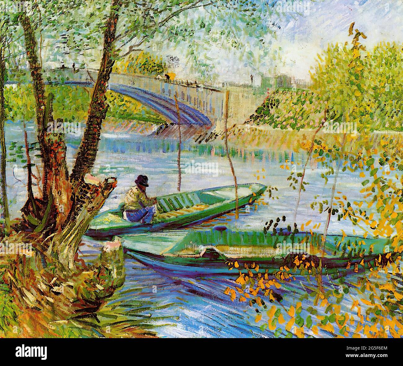 Vincent Van Gogh - Pesca Primavera 1887 Foto de stock