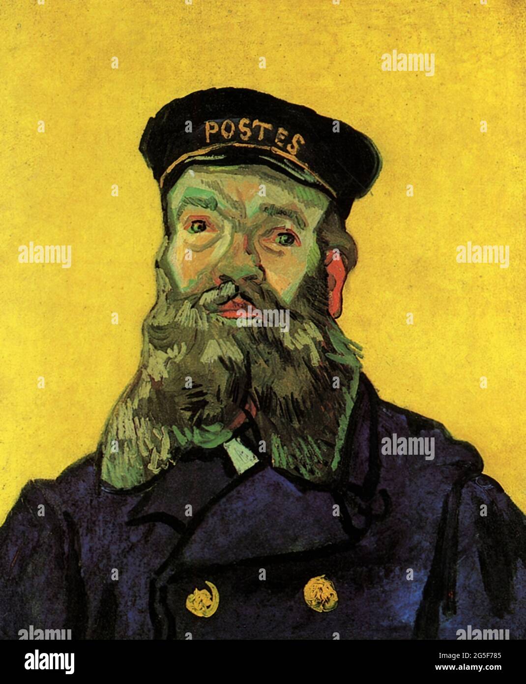Vincent Van Gogh - Retrato Postman Joseph Roulin Foto de stock