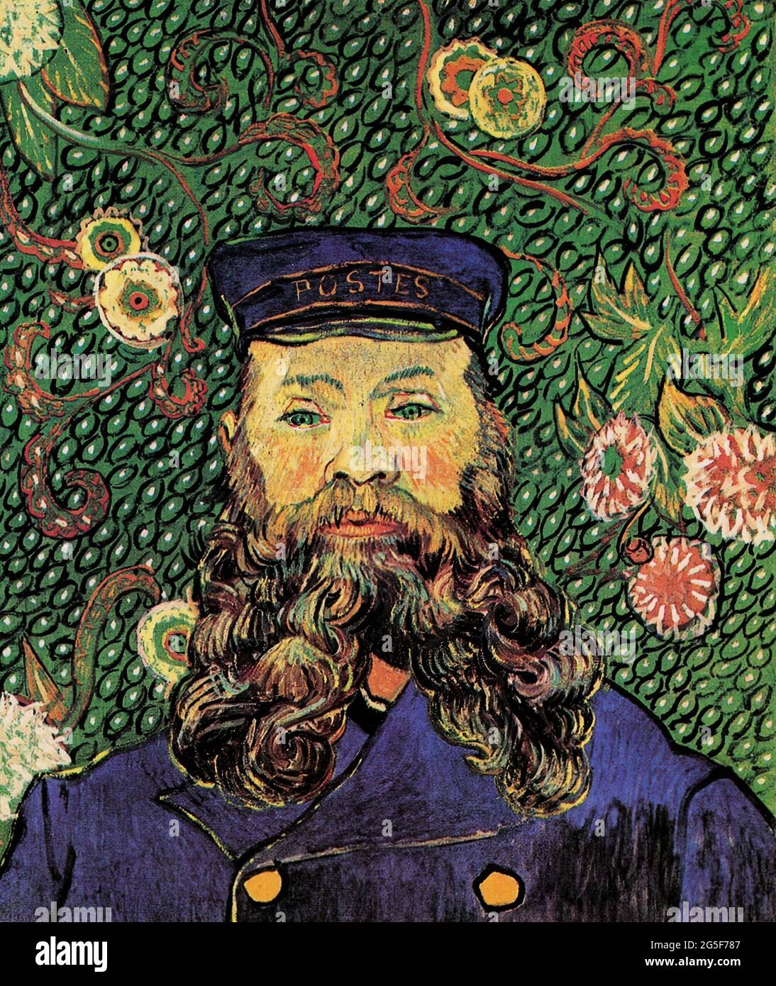 Vincent Van Gogh - Retrato Postman Joseph Roulin 1889 Foto de stock