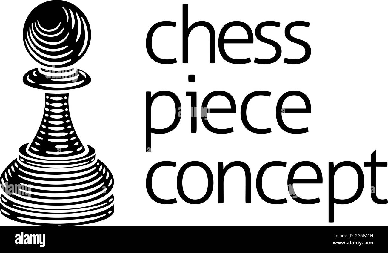 Peón Chess Piece concepto de estilo Woodcut Vintage Ilustración del Vector