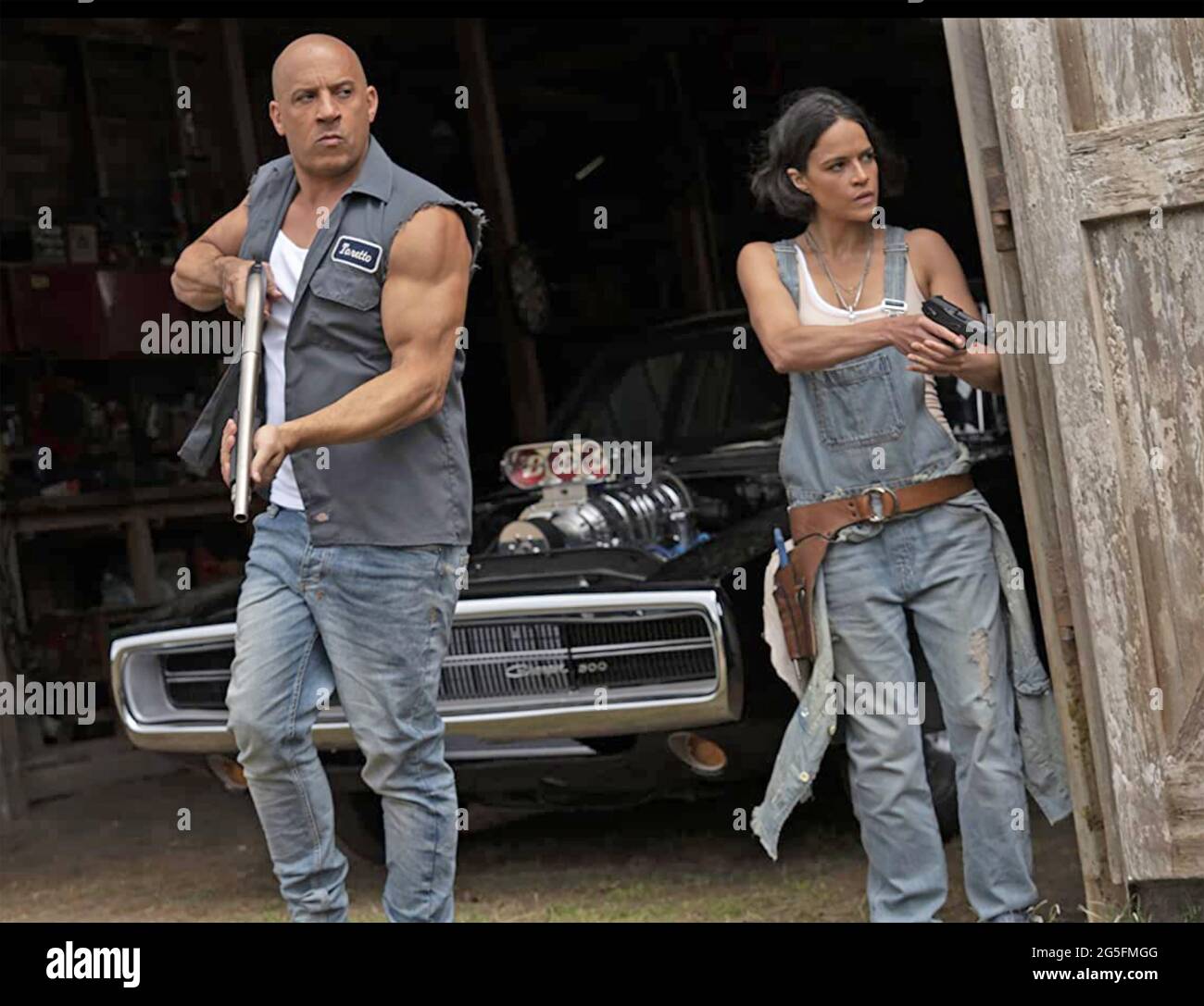 PELÍCULA RÁPIDA Y FURIOSA de 9 2021 Universal Pictures con Vin Diesel y Michelle Rodriguez Foto de stock