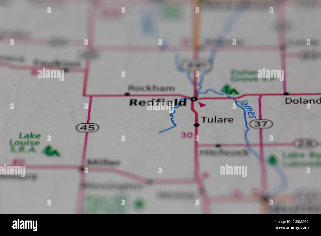 Mapa de redfield dakota del sur fotografías e imágenes de alta
