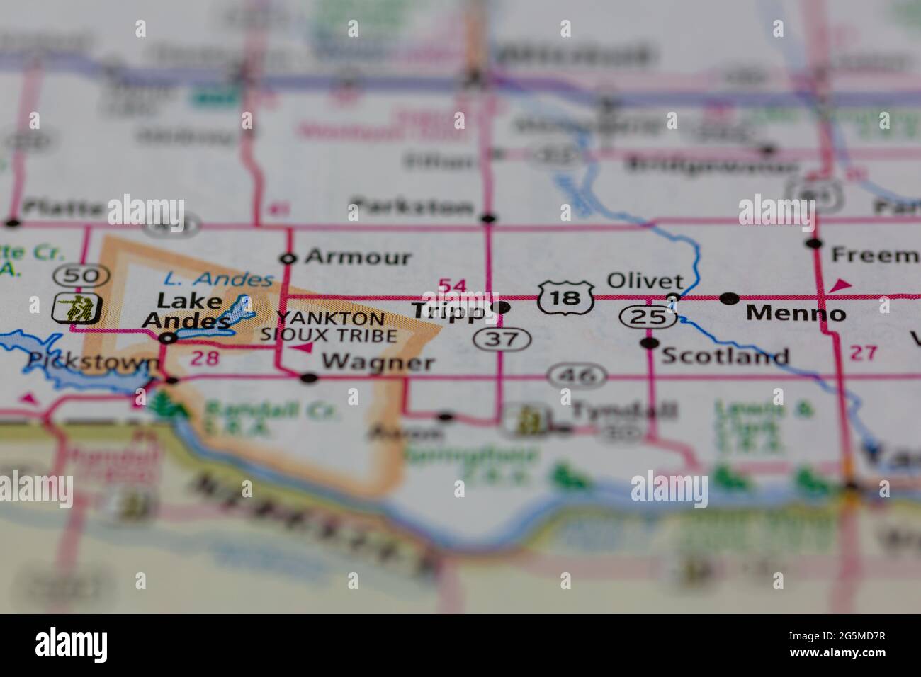 Mapa de tripp dakota del sur fotografías e imágenes de alta resolución