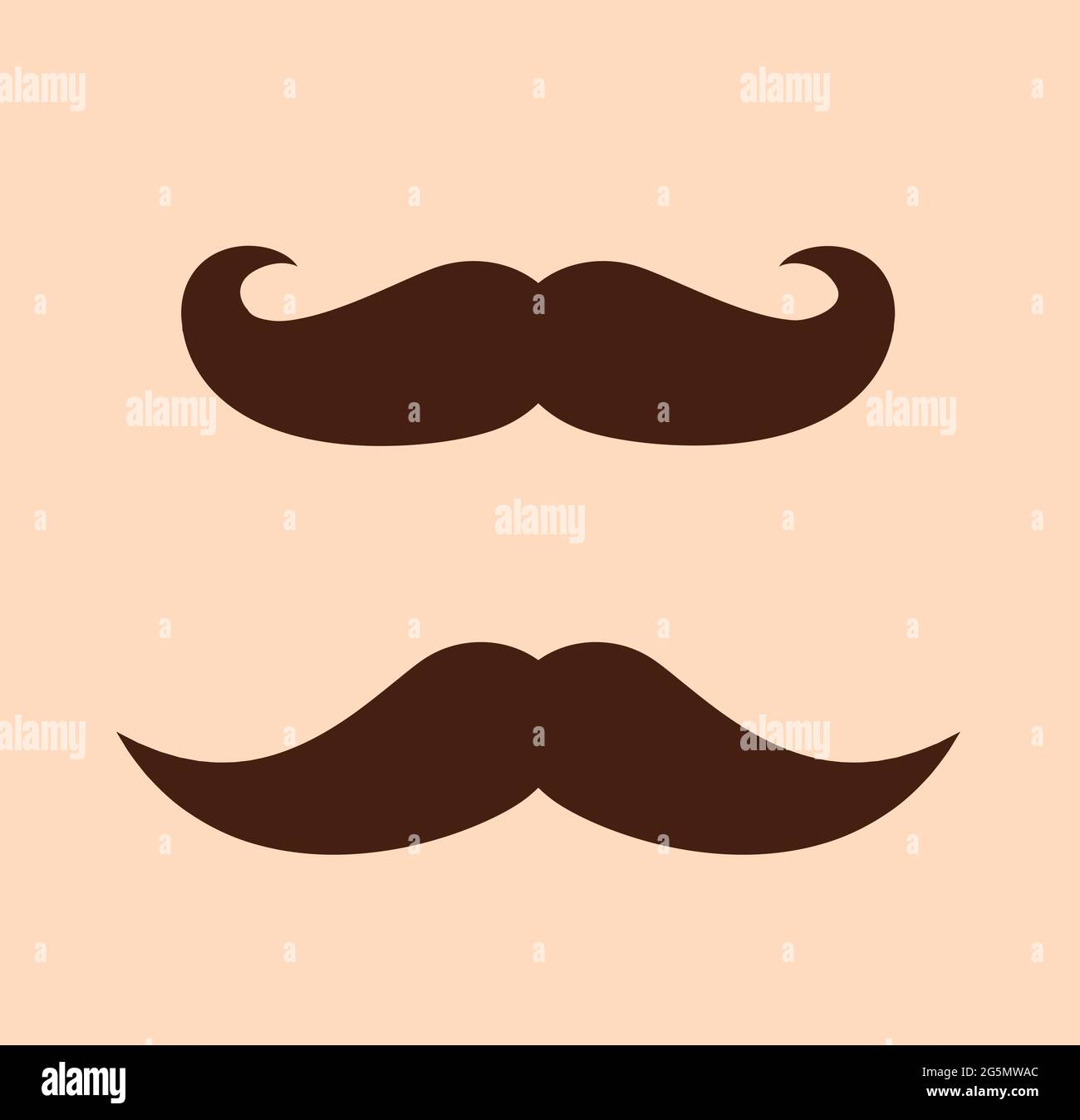 Vector whisker hipster negro charlie chaplin bigote conjunto. Icono de bigote padre de dibujos animados Ilustración del Vector