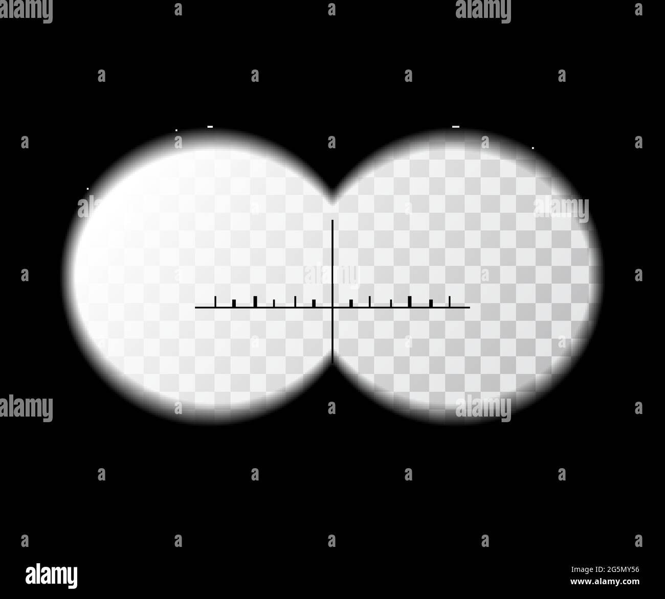 Vista de binoculares espía pov objetivo binocular óptico vista y marco de  zoom del telescopio plantilla de vector de superposición de punto de vista  turístico
