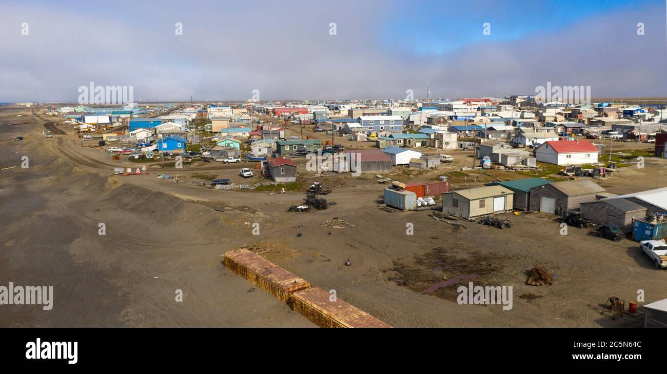 Es la ciudad más grande del distrito de North Slope en el estado estadounidense de Alaska, punto más septentrional de los Estados Unidos Foto de stock