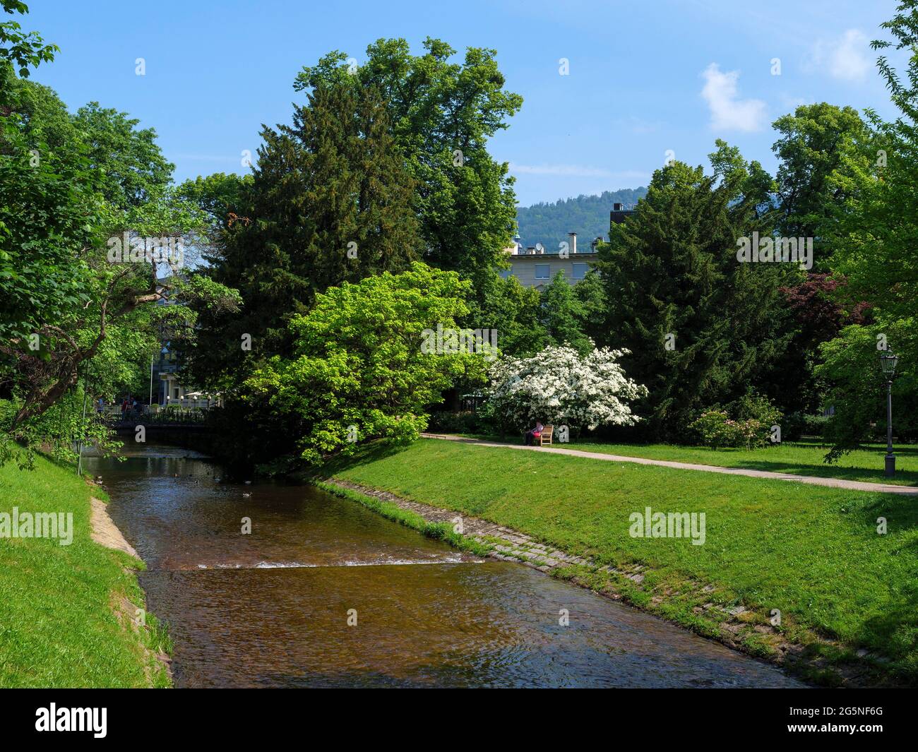 Río Oos, Baden-Baden, Baden-Württemberg, Alemania, Europa Foto de stock