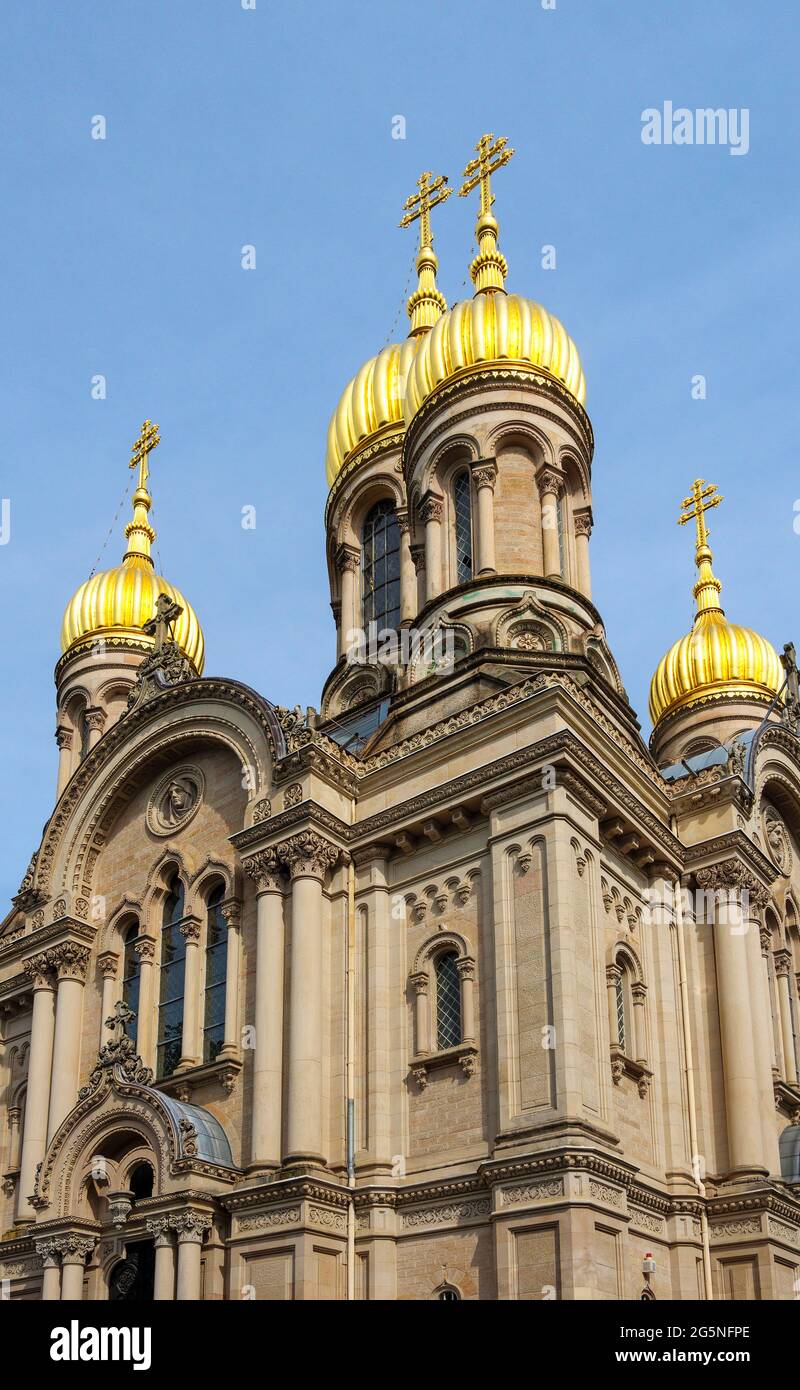Iglesia Ortodoxa Rusa, Wiesbaden, Hesse, Alemania, Europa Foto de stock