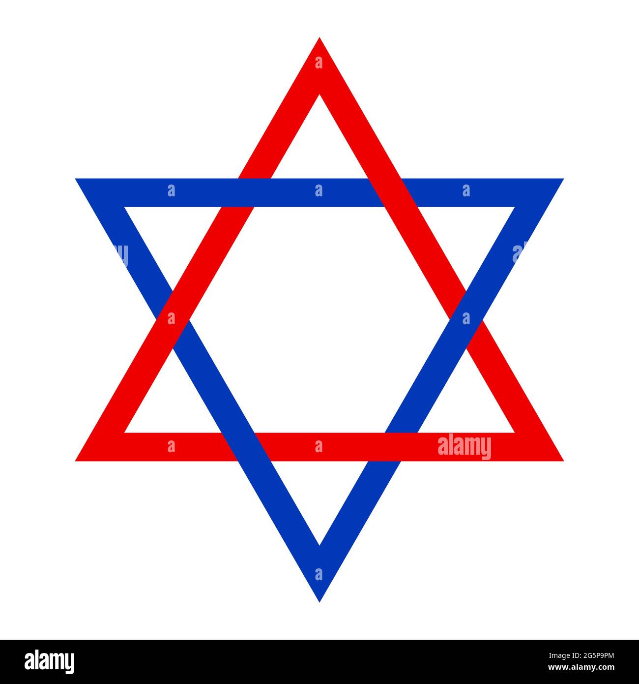 Sello rojo y azul de Salomón. Atribuido al rey Salomón, del que se desarrolló en el misticismo islámico y judío, y en el ocultismo occidental. Foto de stock