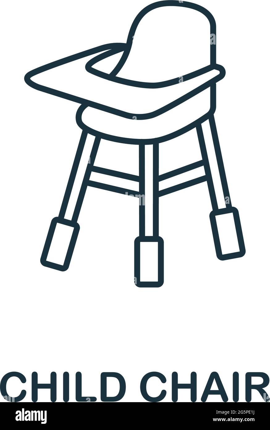 Icono de silla para niños de la colección de cosas para bebés. Símbolo de  silla infantil de elemento de línea simple para plantillas, diseño web e  infografías Imagen Vector de stock -