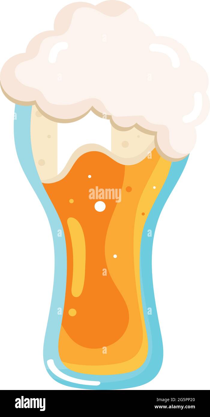 vaso de cerveza con espuma Ilustración del Vector