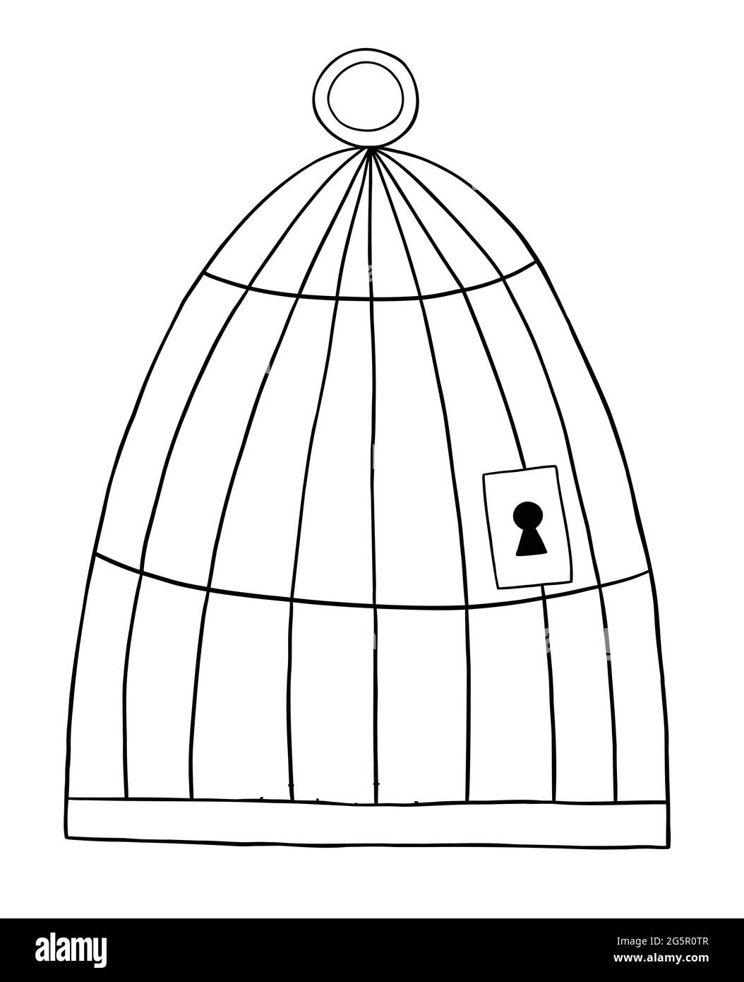 Ilustración de vectores de dibujos animados de jaula de pájaros