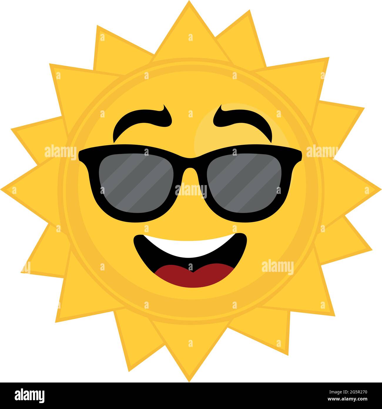 Vector Emoticono Ilustración De Un Sol De Dibujos Animados Con Gafas De