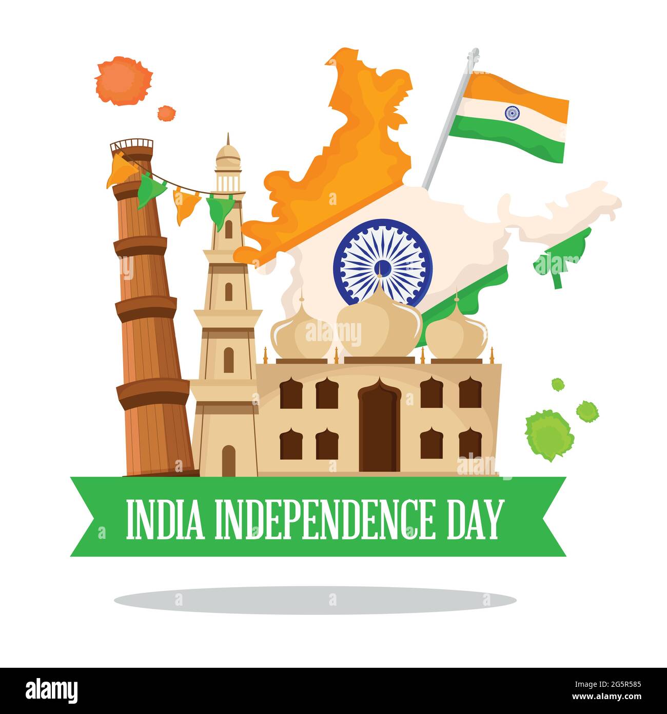 Cartel del día de la independencia de la India Ilustración del Vector
