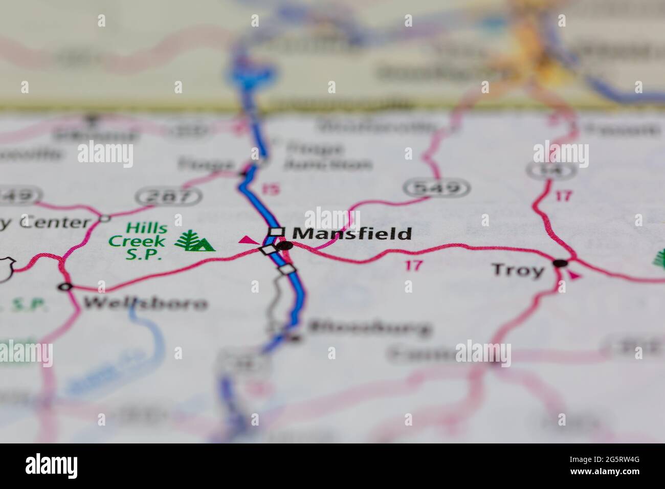 Mansfield Pennsylvania Estados Unidos aparece en un mapa geográfico o