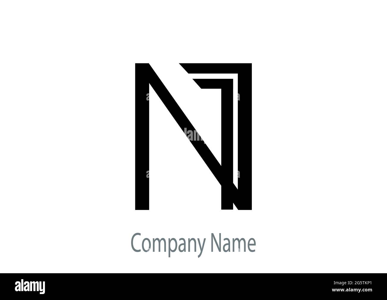 Diseño de logotipo NF. Foto de stock