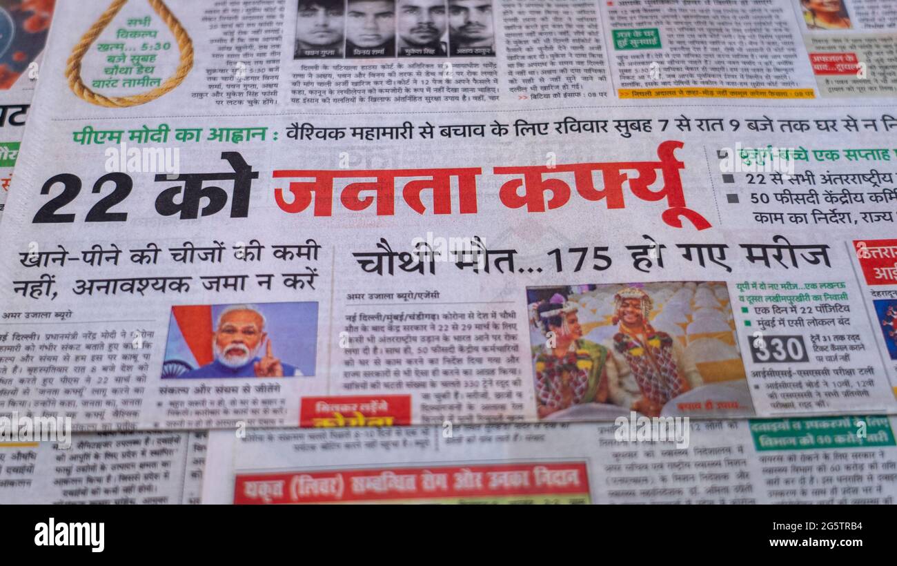 Dehradun Uttarakhand India 28 De Junio De 21 Hindi Coronavirus Covid 19 News Headline En El Periodico De La India Titulares Del Mes Marzo Abril De Fotografia De Stock Alamy