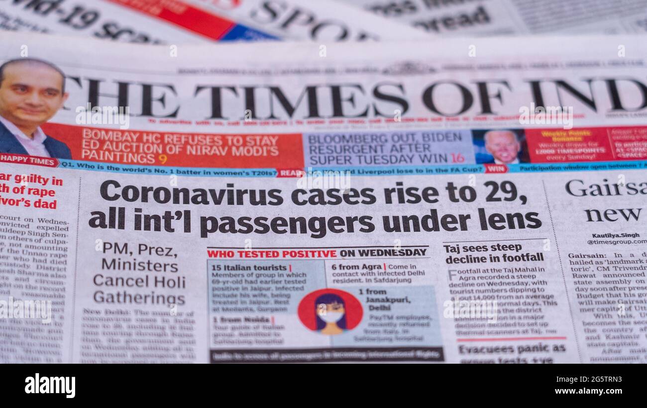 Dehradun Uttarakhand India 28 De Junio De 21 Coronavirus Covid 19 News Headline En El Periodico