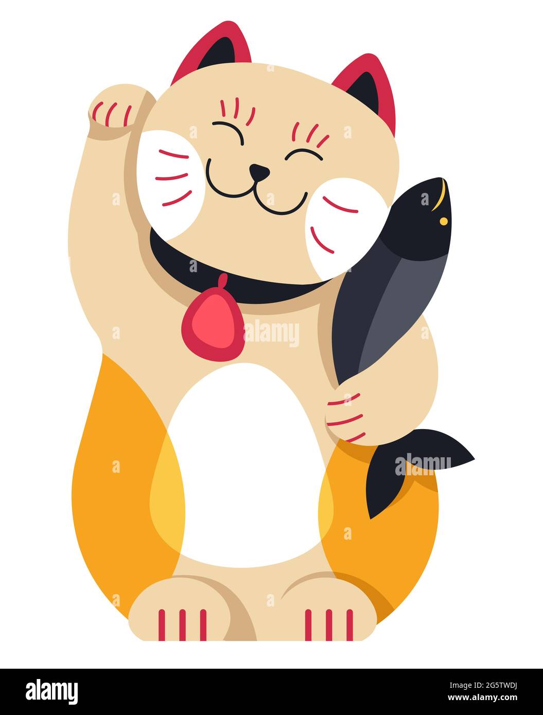 Maneki neko waving gato mascota japonesa talisman Imagen Vector de stock -  Alamy