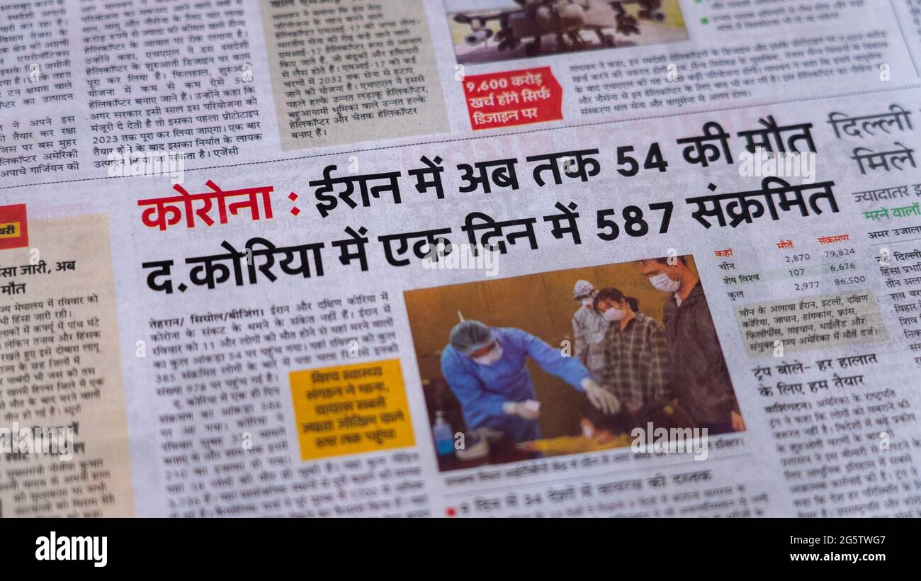 Dehradun Uttarakhand India 28 De Junio De 21 Hindi Coronavirus Covid 19 News Headline En El Periodico De La India Titulares Del Mes Marzo Abril De Fotografia De Stock Alamy