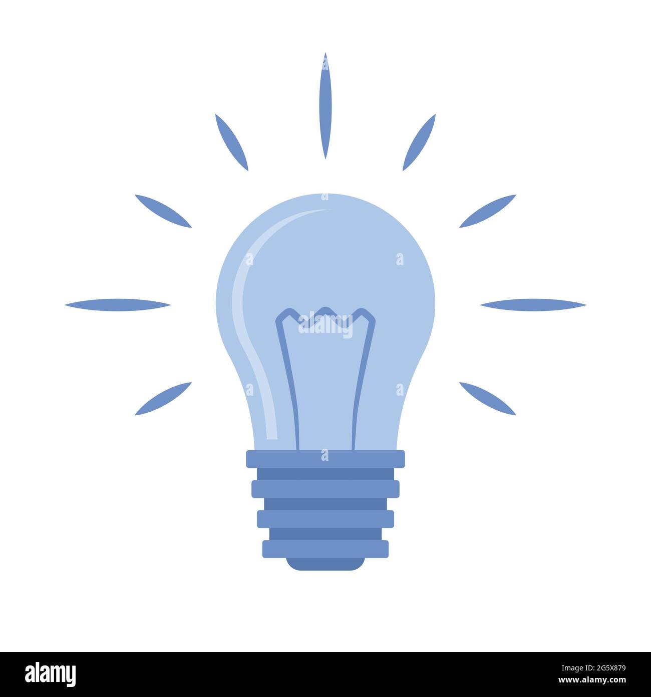 Símbolo de bombilla azul para innovación e ideas icono de ilustración  vectorial Imagen Vector de stock - Alamy