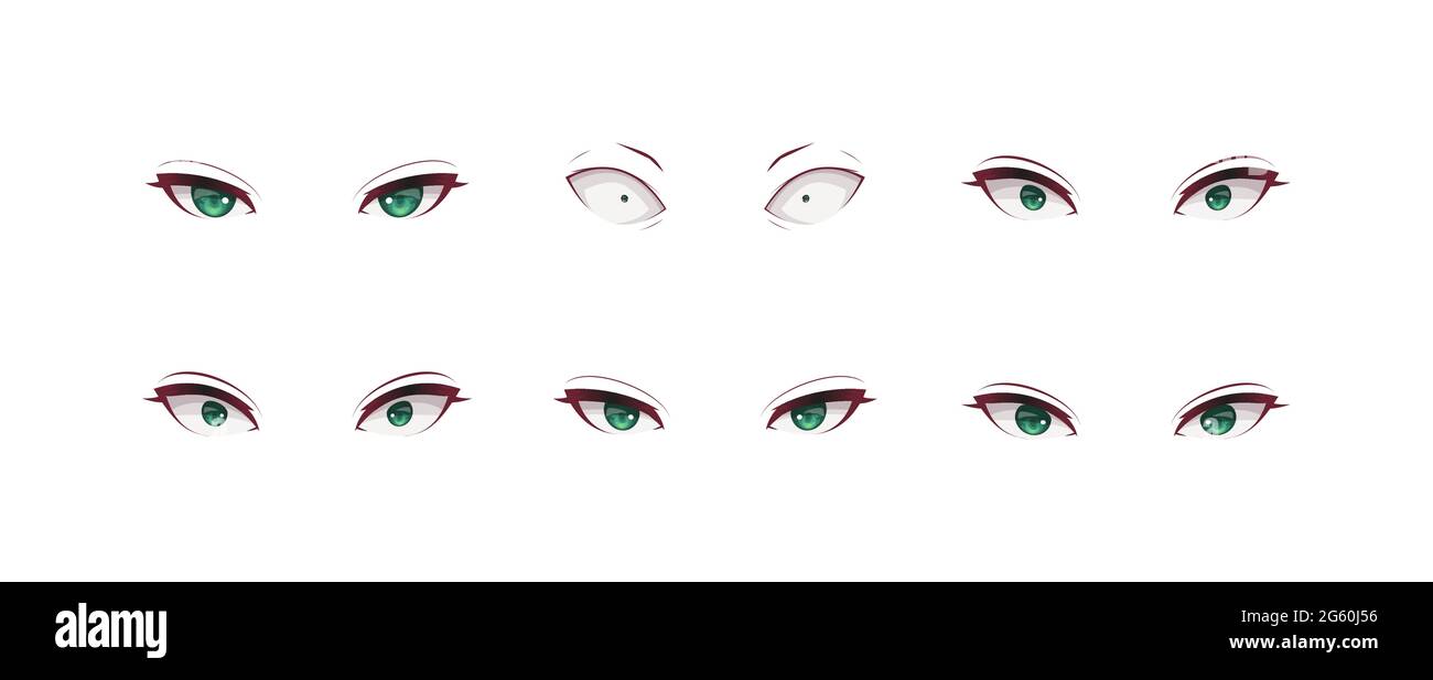 ANIME manga expresiones ojos conjunto niña. Estilo de dibujos animados japonés Imagen Vector de stock - Alamy ANIME manga expresiones ojos conjunto niña. Estilo de dibujos animados japonés Imagen Vector de stock - Alamy