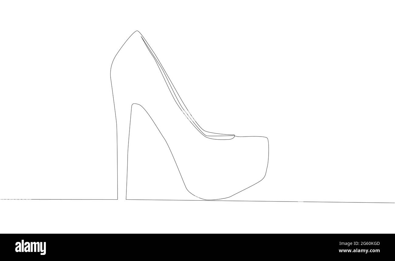 Animación de dibujo de una línea de zapatos de tacón alto Imagen Vector de  stock - Alamy