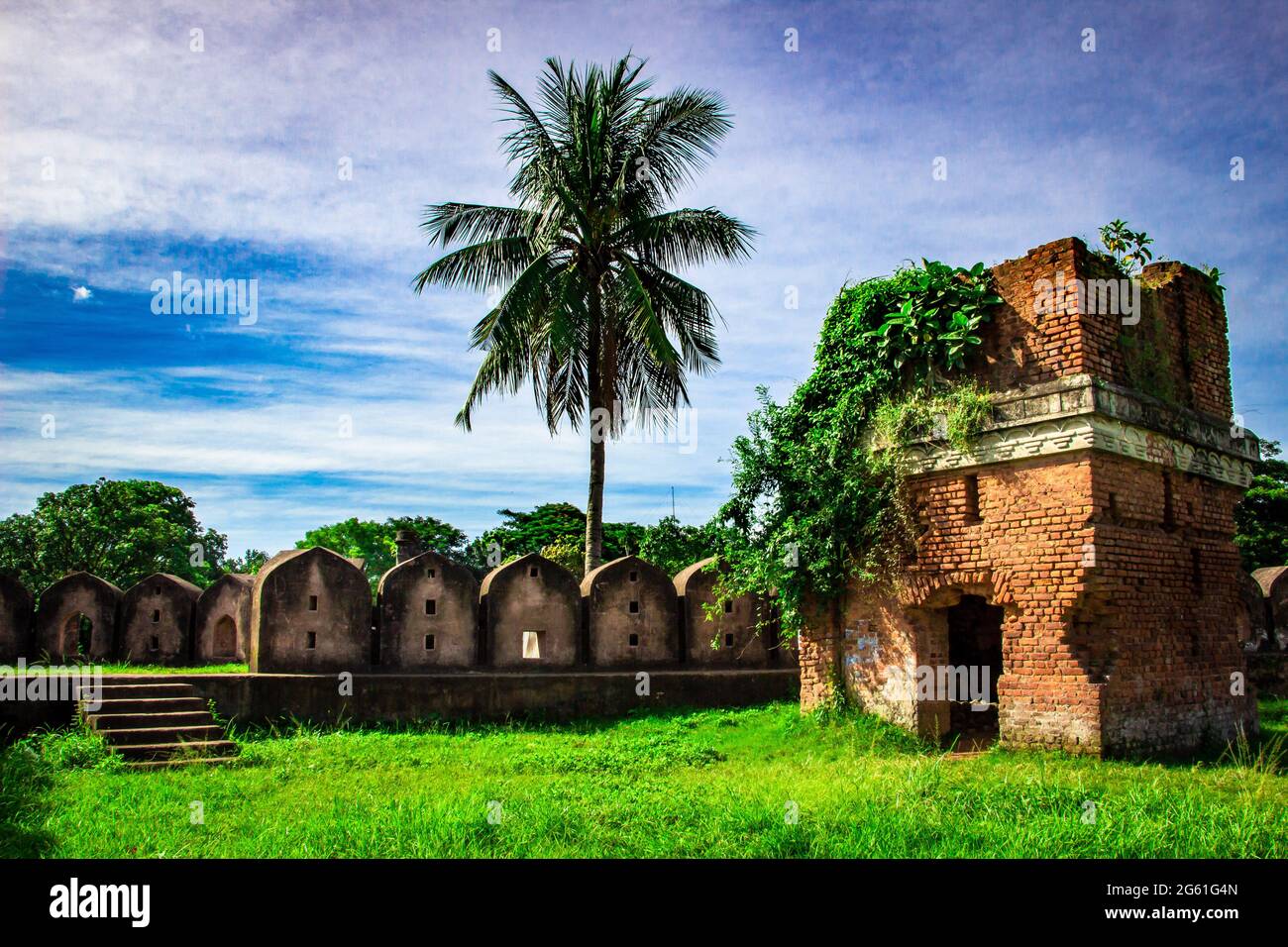 Un fuerte rojo histórico ruina, capturé esta imagen el 21 de septiembre de 2018, de Narayanganj, Bangladesh, Asia del Sur Foto de stock