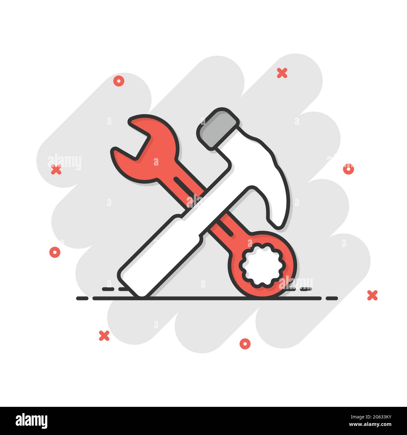 Martillo con icono de llave en