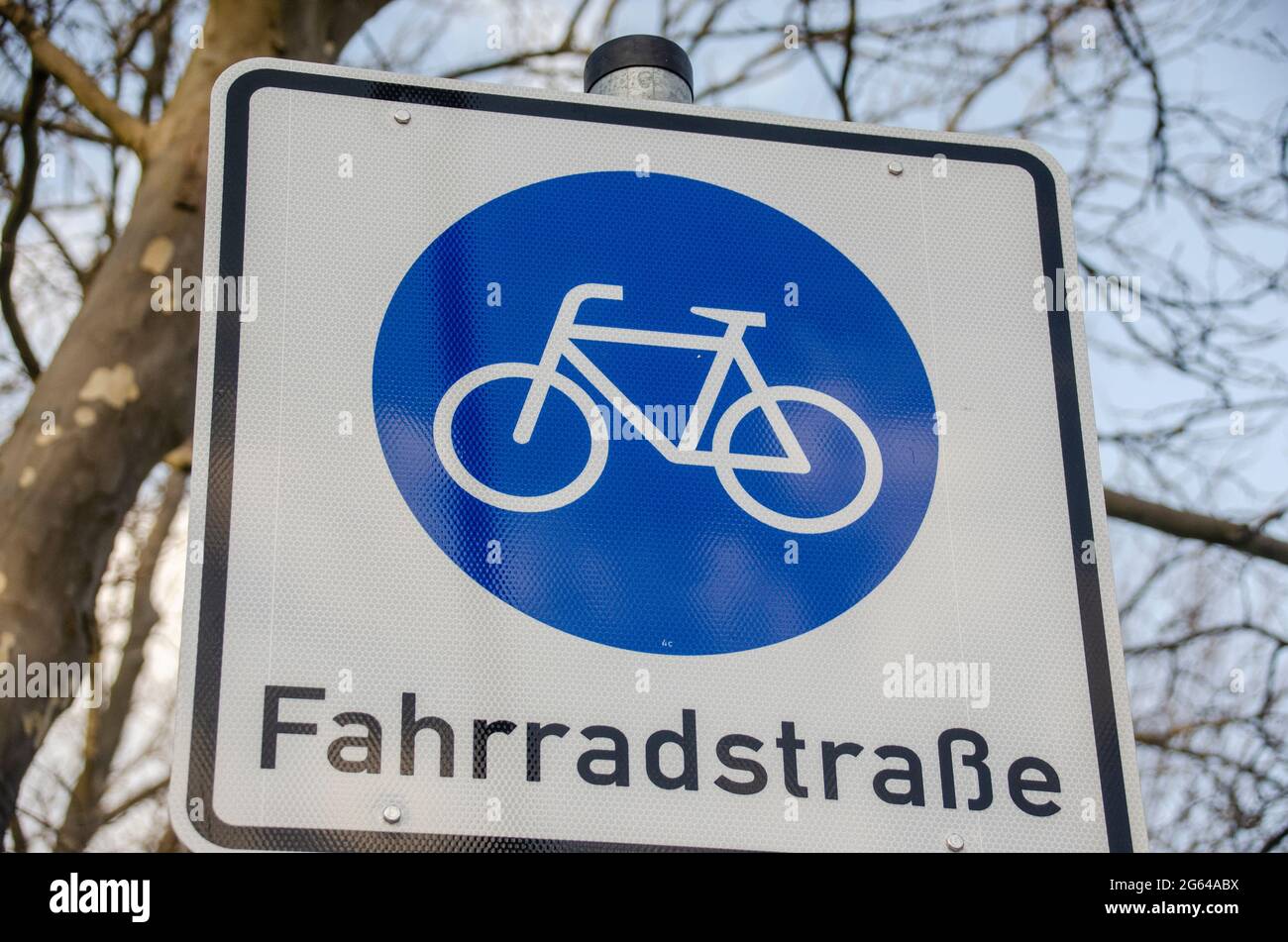 Schild -fahrradstrasse Foto de stock